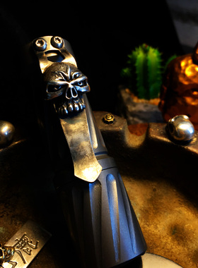 【山鹿/爱默生骷髅】美国钢火风格steelflame 通用手电横两孔背夹