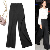 580 凉爽夏装 ol薄款 新款 雪纺高腰宽松阔腿裤 职业通勤百搭肥腿长裤