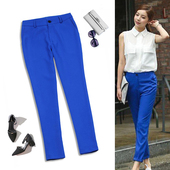 小脚九分裤 裤 包臀西裤 子克莱因蓝修身 春季 西裤 宝蓝色女裤 西装 521