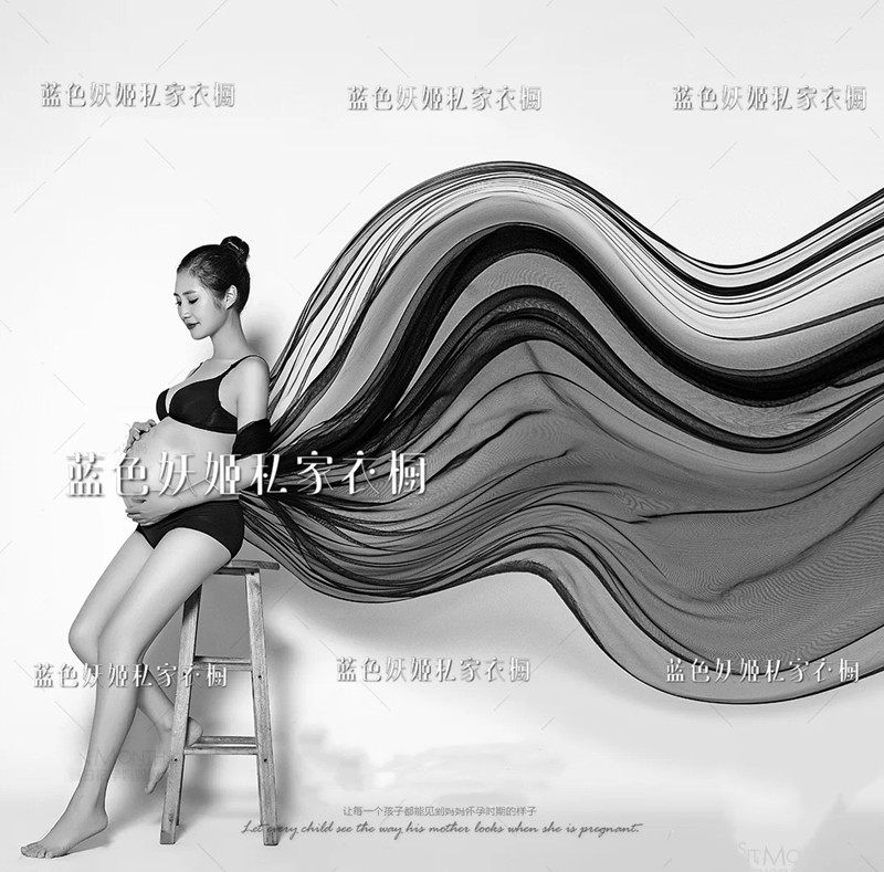 새로운 출산 사진 의류 배꼽 사진 스튜디오 사진 슈퍼 요정 메쉬 섹시한 의상 예술 사진 롱 스커트