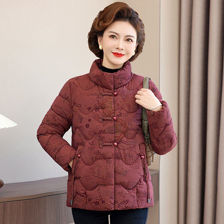 中老年女士冬季加厚棉服妈妈装保暖外套大码女装袄子新款时尚舒适