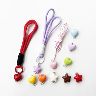 泡泡玛特星星人配件diy彩色大五角星通孔串珠盲盒改车挂饰品工具