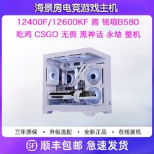 英特尔12400F12600KF搭铭瑄B580显卡海景房整机台式白色电竞主机