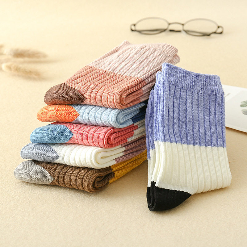 七巧板儿童袜子精梳棉春秋季中筒袜男女童秋天宝宝秋冬季中大童