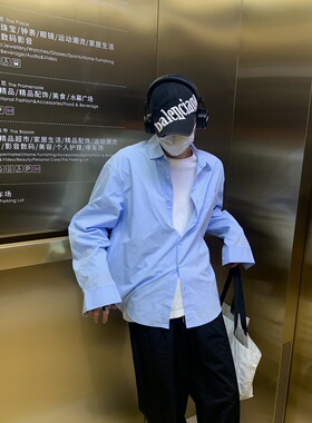 Addressunknown春日限定小众色系宽松休闲简约通勤长袖衬衫情侣