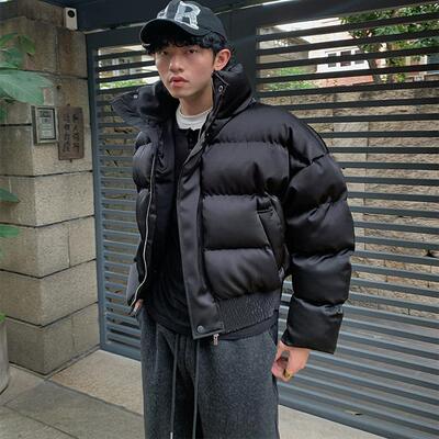 缎面质感立领加厚短款面包服