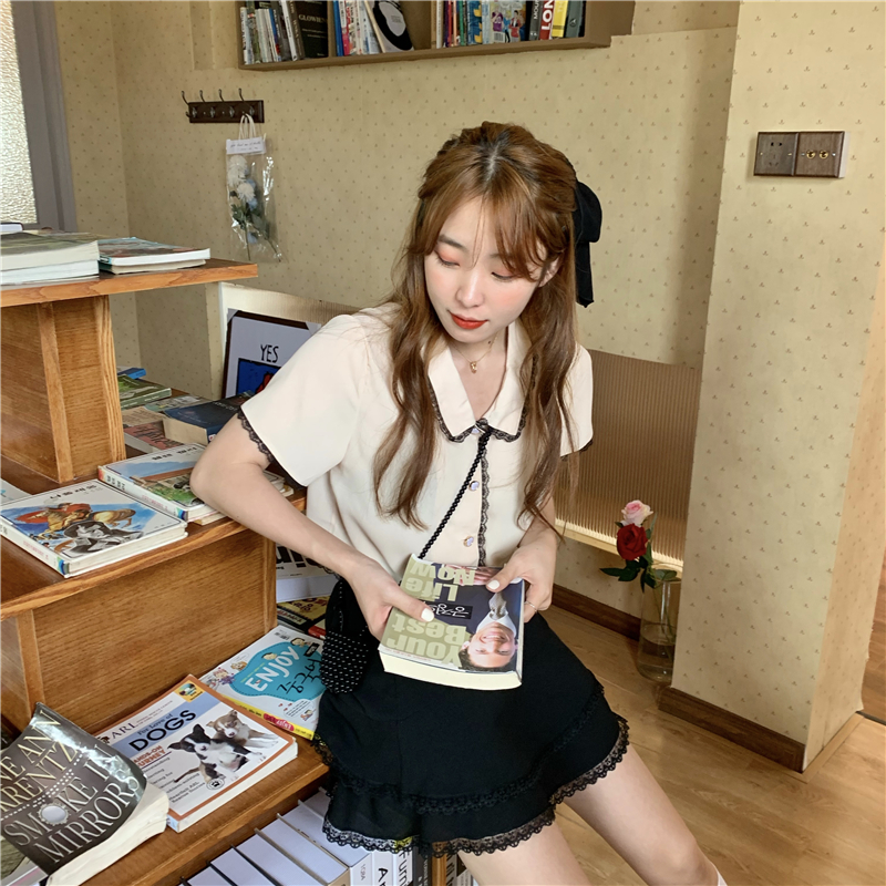 Real shot real price ~ Korean loose little woman Chiffon Shirt Short cardigan