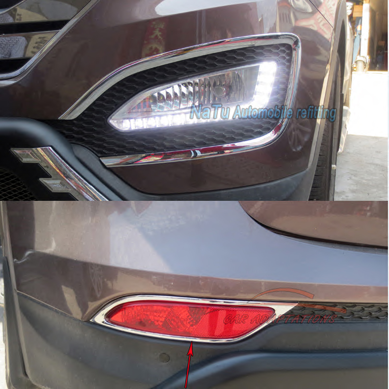 现代IX45改装前雾灯框雾灯罩全新胜达保险杠饰框雾灯框装饰亮条