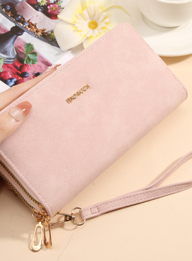 ENDAYCON 女士长款钱包韩版双拉链钱夹大容量卡包手机包手拿包