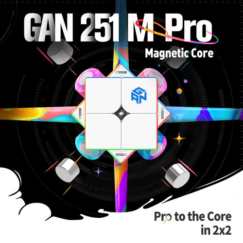 gan251mpro2阶魔方 雾面leap速拧air顺滑比赛2阶磁力玩具练习