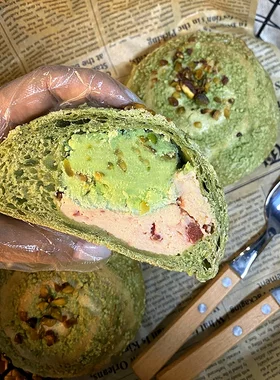 麦点时光欧包抹茶开心果树莓奶酪软欧包夹心面包坚果健康代餐早餐