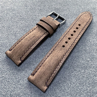 男女通用 新品 表带 意大利磨砂植鞣牛皮 复古头层真皮 手工订制