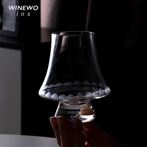 法式闻香杯暗刻蕾丝边中古杯