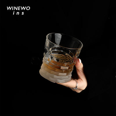 中古法式玻璃杯云阶杯威士忌杯