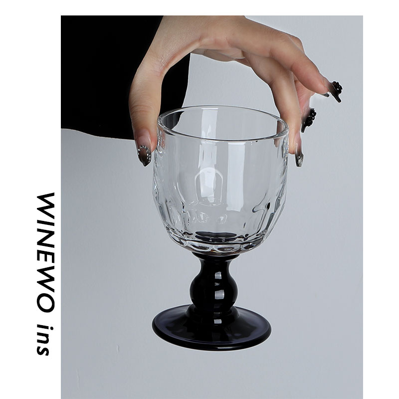 芬兰古典黑杆小夏杯水晶玻璃