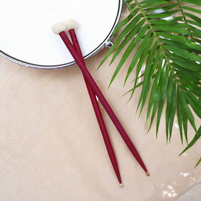 枫木鼓棒双面毛毡头架子鼓定音鼓槌初学者练习打击乐器配件镲片槌