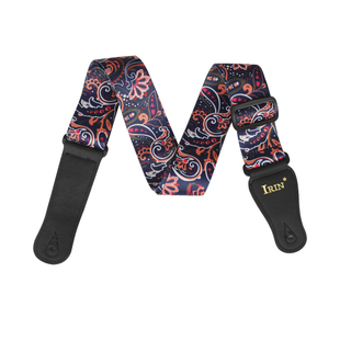 民族风粉花GS 02吉他背带电木通用加宽涤纶印花PVC袋长短可调耐用