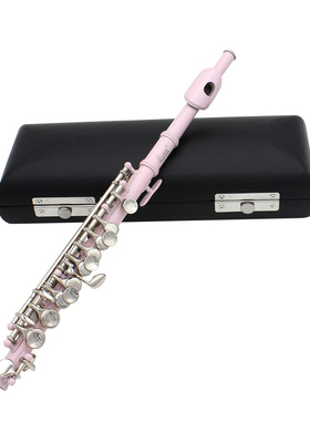 优质SLADE雷德短笛C调白铜管体粉色16孔加E键法式按键意大利垫片