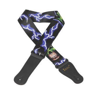 绿骷髅头吉他背带电木通用加宽涤纶印花GS 02PVC袋长短可调节耐磨