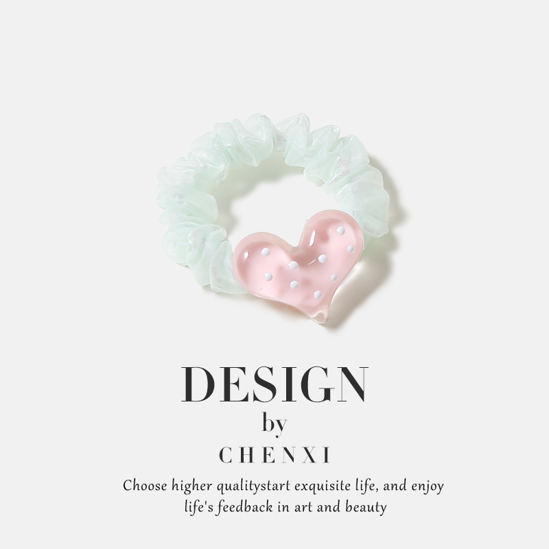 超仙果冻波点爱心发圈甜美少女心百搭头绳扎发马尾橡皮筋ins发饰