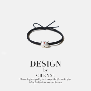 森系简约动物系合金老虎头绳ins少女网红百搭扎马尾不勒发橡皮筋