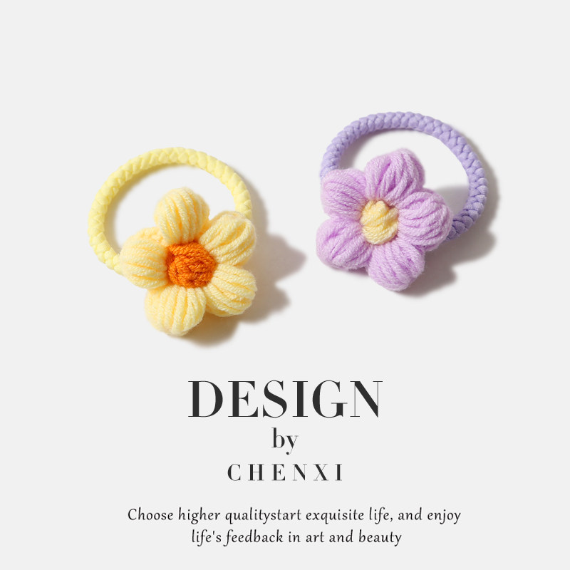 花朵发圈女生可爱温柔粉色黄色毛线扎发皮筋小清新秋冬少女百搭头,饰品/流行首饰/时尚饰品新,发饰,淘宝优惠券,粉丝福利购,淘宝优惠卷
