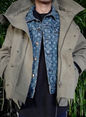 【国内现货】15SHOWROOM x MONBLACK 手工帆布水洗做旧连帽夹克