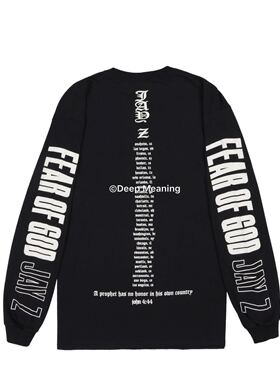 【现货】FEAR OF GOD x JAY-Z LONG SLEEVE TEE 经典字母印花长袖