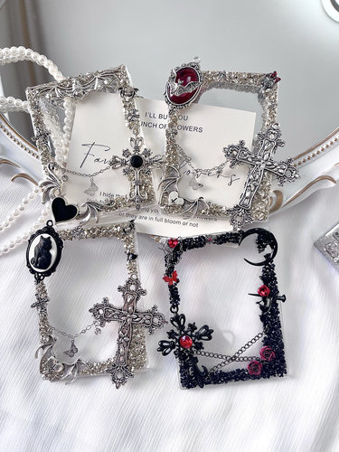 SNOW暗黑哥特十字架成品卡砖小马宝莉韩娱kpop二次元硬卡套相框