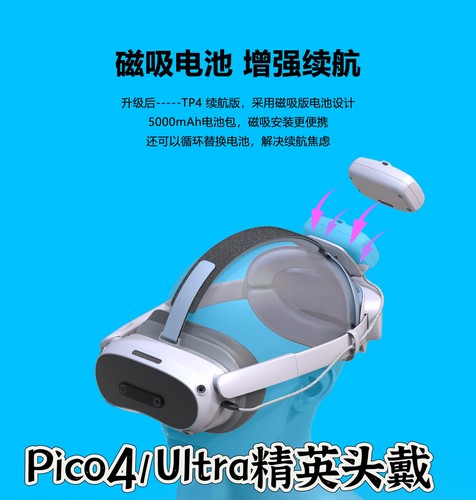适用于Pico4精英电池头戴Pico4 Ultra头戴 PICO4 Pro电源续航头