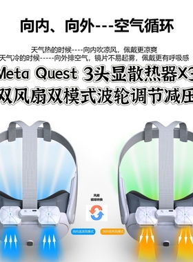 Meta Quest3散热风力强劲风扇双模式遮光面罩防漏光减少脸部压力