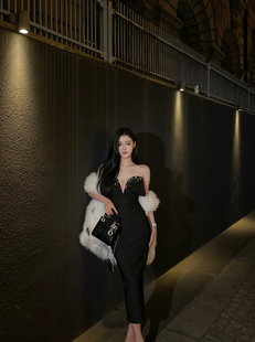 拼接100%狐狸毛皮草外套女秋气质性感年轻款 中长款 毛绒保 LOCK