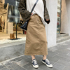 Women's wear Large Retro Split ends cowboy skirt 2019 Early spring new fat mm Versatile A word skirt have more cash than can be accounted for