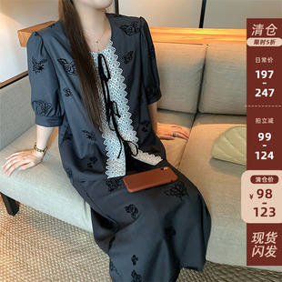 新款 拼接上衣半裙胖mm套裝 NAZ那子大碼 夏季 泡泡袖 清倉(cāng) 法式