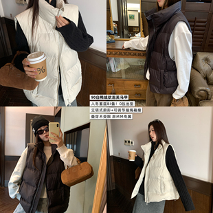 NAZ那子大码 马甲冬 90白鸭绒尼龙羽绒服外套胖mm气质百搭轻薄时尚