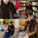 子胖mm环保皮草外套 人造金狐绒针织拼接可拆卸袖 NAZ那子大码 冬季