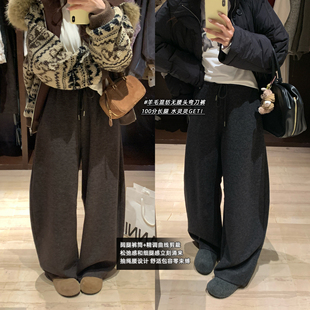 00PM 羊毛混纺无腰头弯刀裤 简约时尚 弯刀裤 加厚款