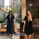 NAZ那子大码 设计感海军领胖mm复古洋气显瘦小香风连衣裙 夏季 新款