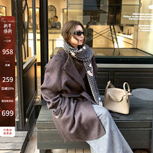 12/30【699】【羊绒羊毛翻圆领系腰大衣】95羊毛5羊绒时尚呢大衣3