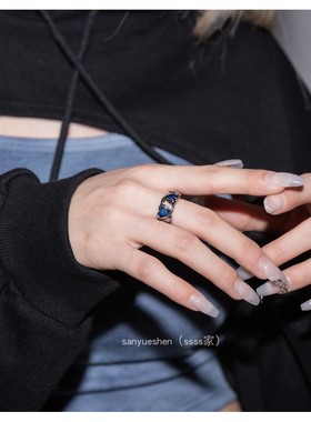 黄铜滴釉爱心戒指指环