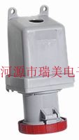 ABB工业连接器415V125A面板安装3P+N+E插座IP67红色4125RS6W