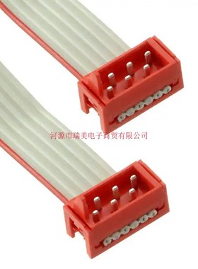 TE泰科Micro-MaTch IDC带状电缆公插排线6路28AWG灰色2205061-1