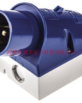Mennekes蓝色3P工业电源IP44直角壁挂式332插头16A额定电流230V
