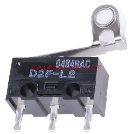 Omron单刀双掷常开常闭滚轮杠杆微动开关3A@125V交流D2F-L2