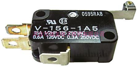Omron微动开关V1561A5单刀双掷常开常闭滚轮杠杆15A250V交流