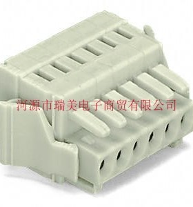 WAGO万可1线孔型插头锁定卡间距3.5MM浅灰色2极734-102/037-000