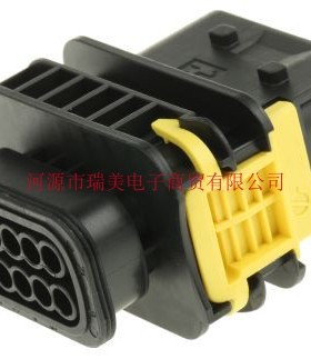 TE泰科汽车连接器HDSCS公插2排12路电缆安装黑色1-1564414-1