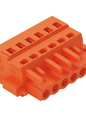 WAGO万可孔型插头5.08MM橙色6极231-306/107-000
