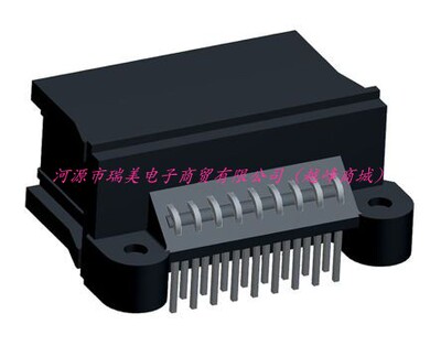 TE泰科汽车连接器2行18路通孔黑色公管座焊接端接1-963539-1
