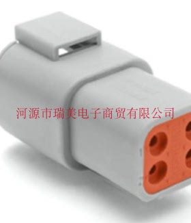 Amphenol安费诺ATP汽车连接器母座2行4路电缆安装灰色ATP04-4P
